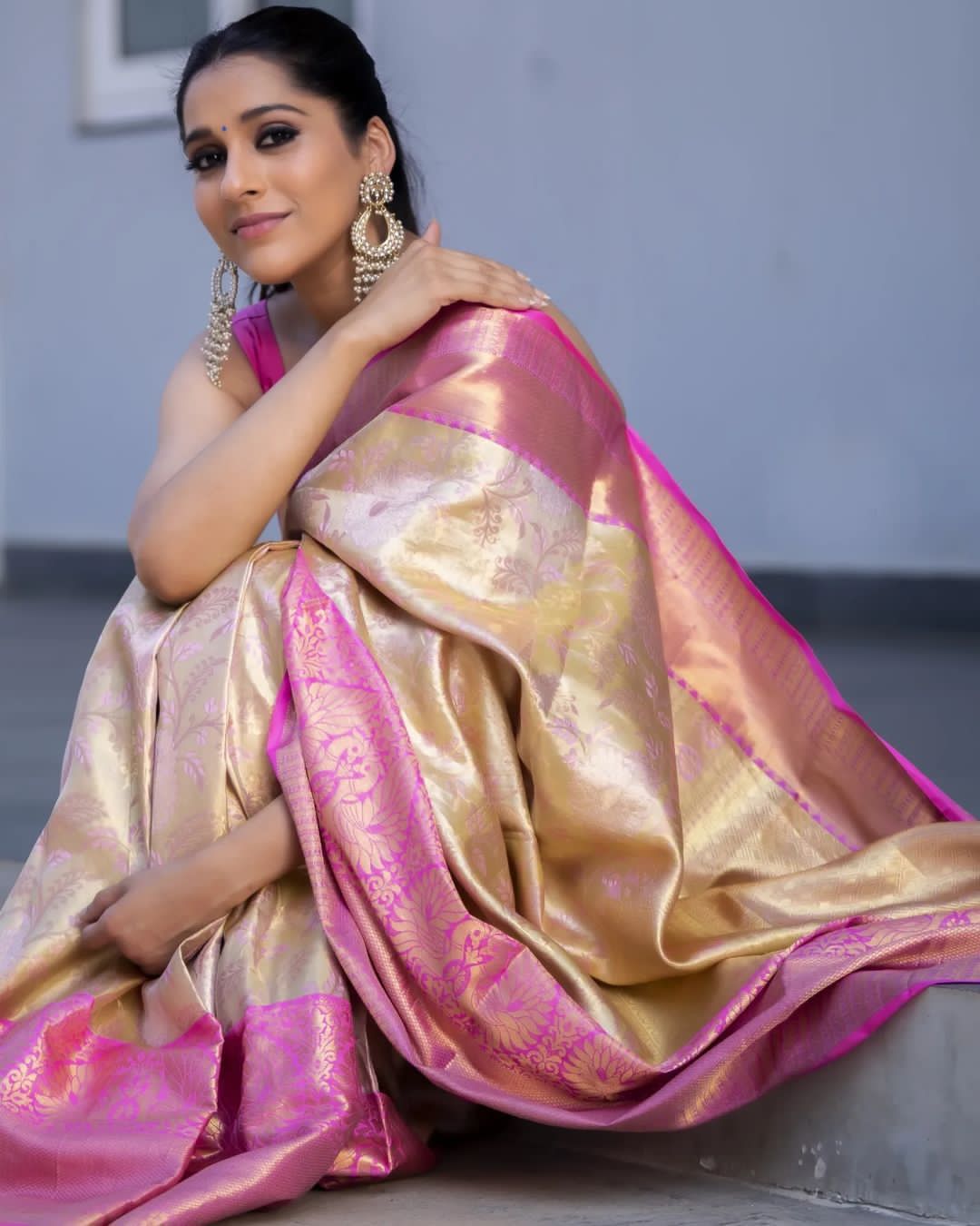 Compelling Beige Color Soft Lichi Silk Saree With Blouse Piece