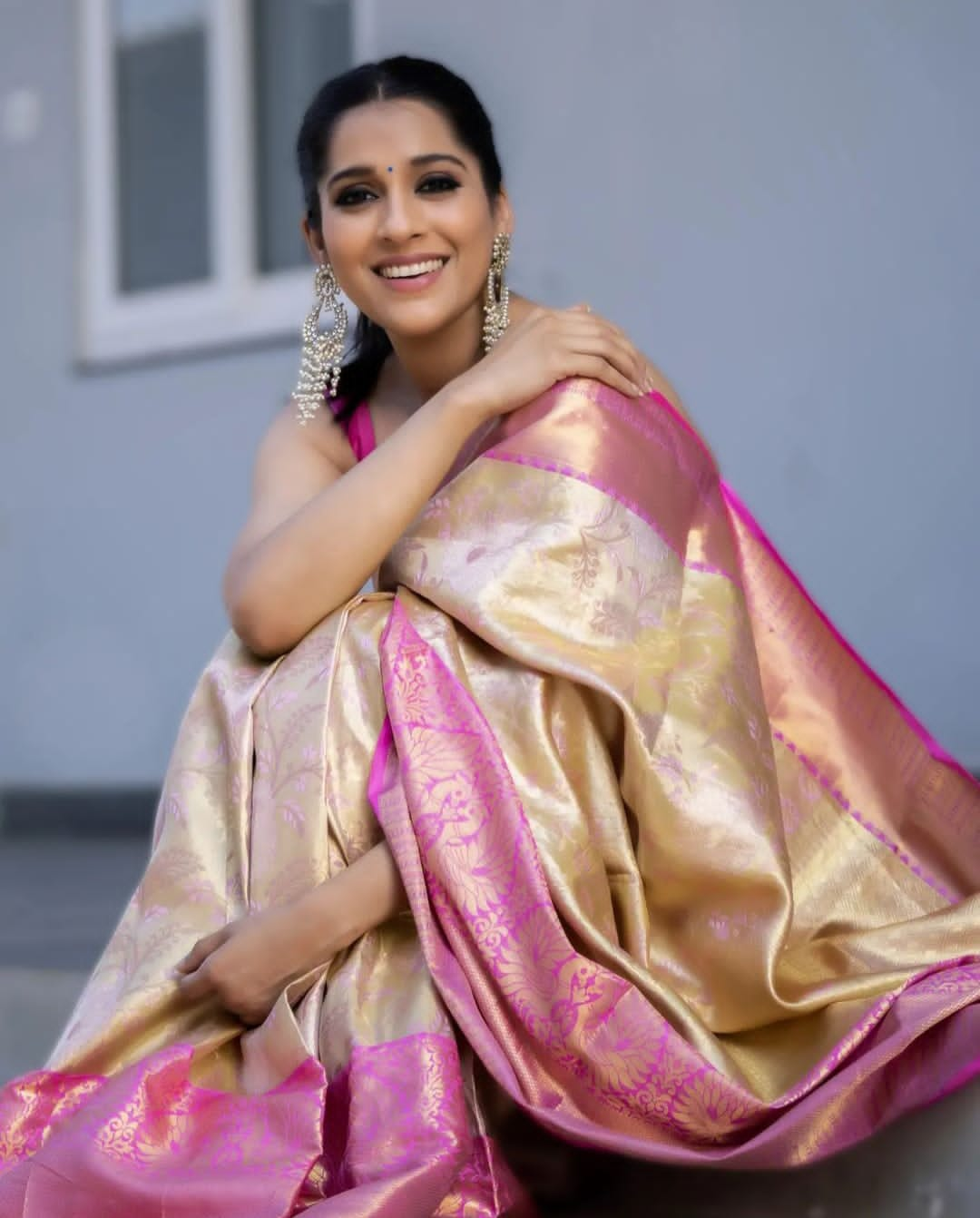 Compelling Beige Color Soft Lichi Silk Saree With Blouse Piece