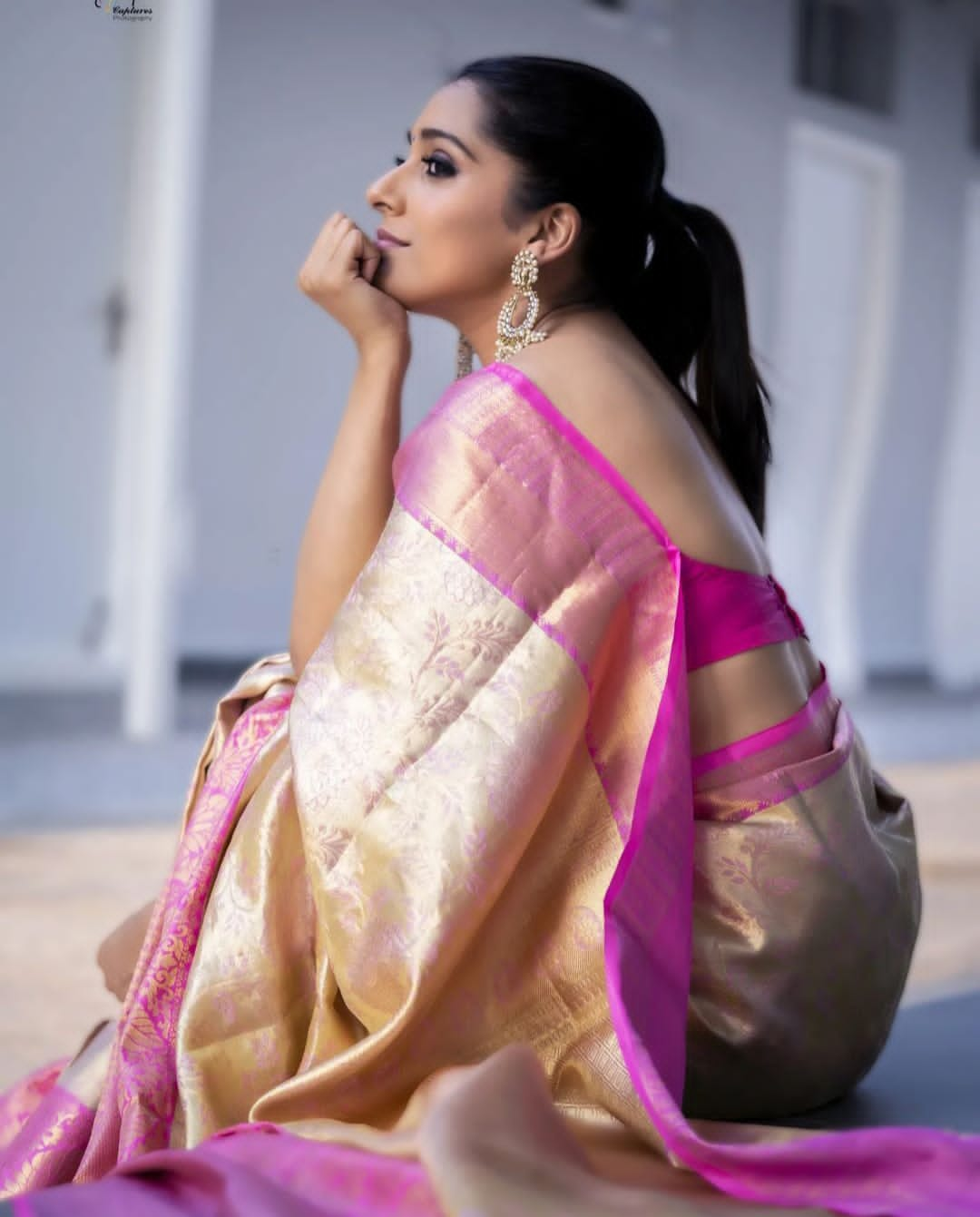 Compelling Beige Color Soft Lichi Silk Saree With Blouse Piece