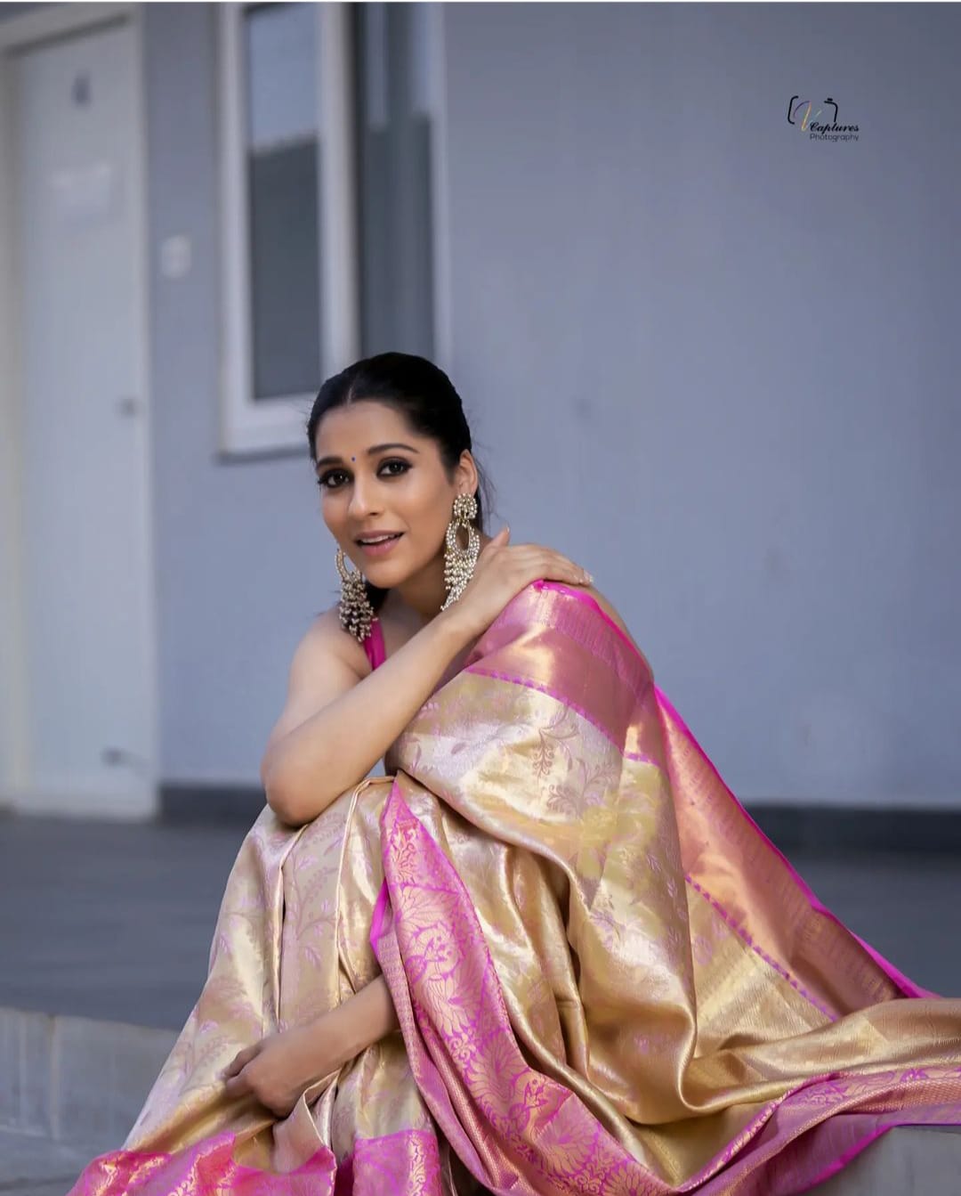 Compelling Beige Color Soft Lichi Silk Saree With Blouse Piece