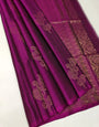 Gracefulness Dark Pink Color Soft Lichi Silk Saree With Blouse Piece