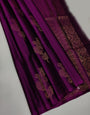 Serene Purple Color Soft Lichi Silk Saree With Blouse Piece