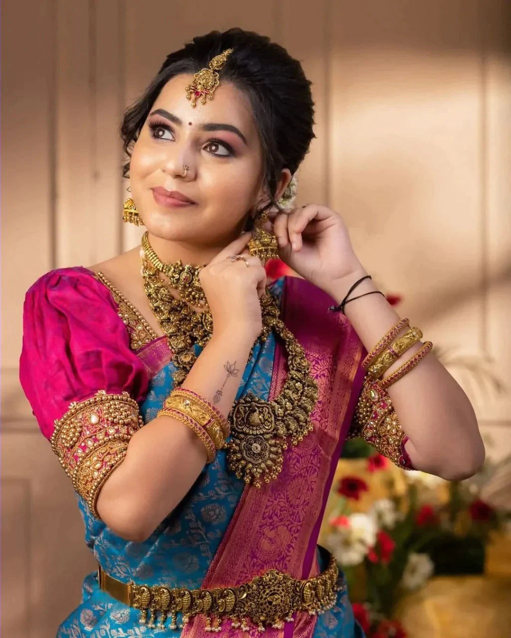 Luminous Firozi Color Banarasi Soft Silk Saree