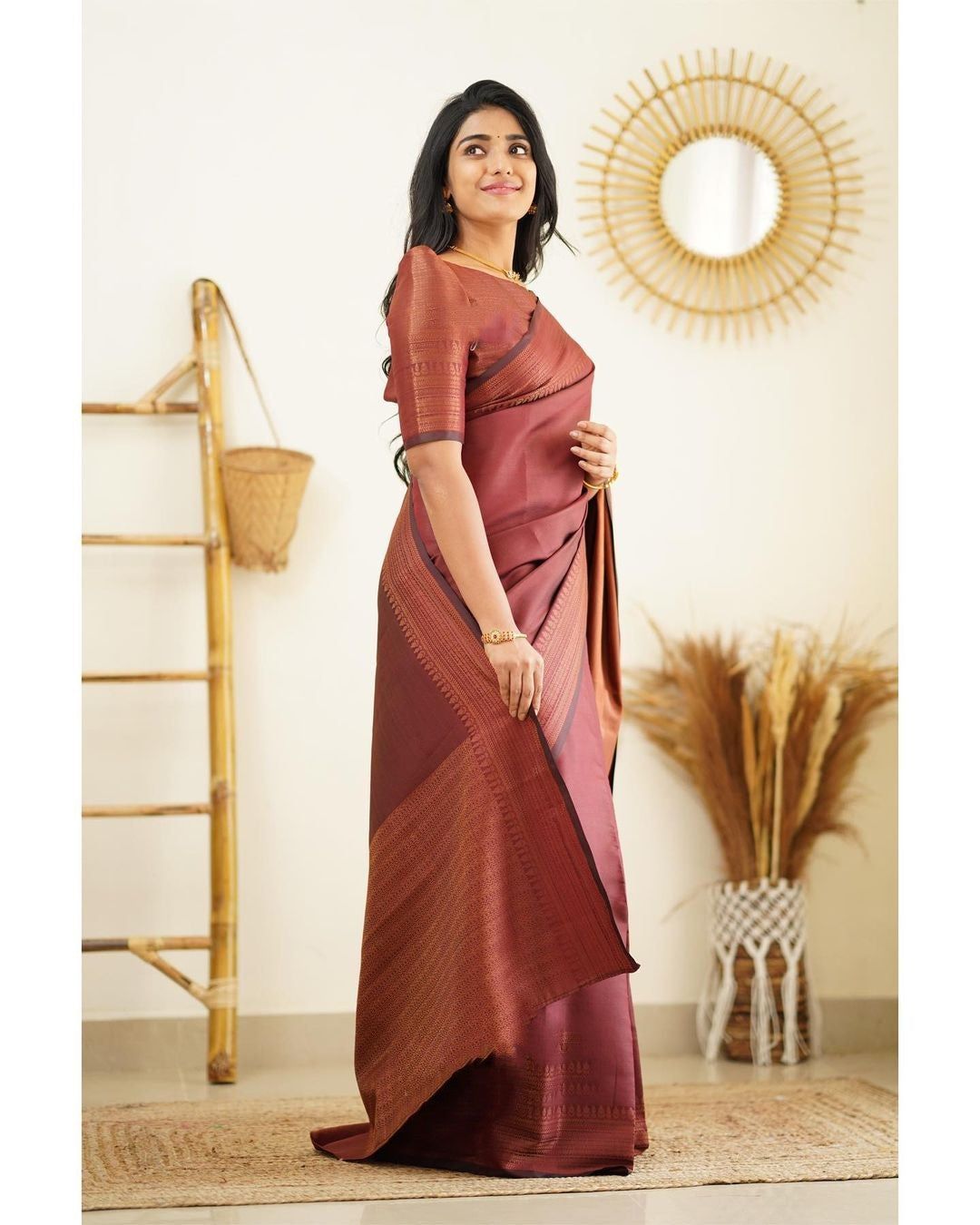 Luminous Wine Color Soft Silk 