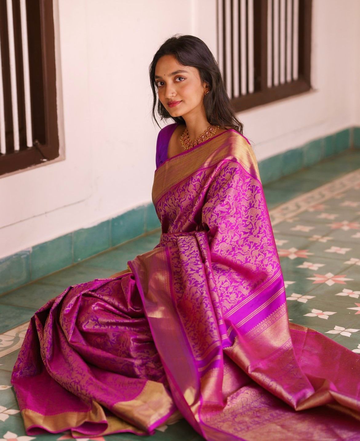 Magenta Soft Silk Saree With Evocative Blouse Piece