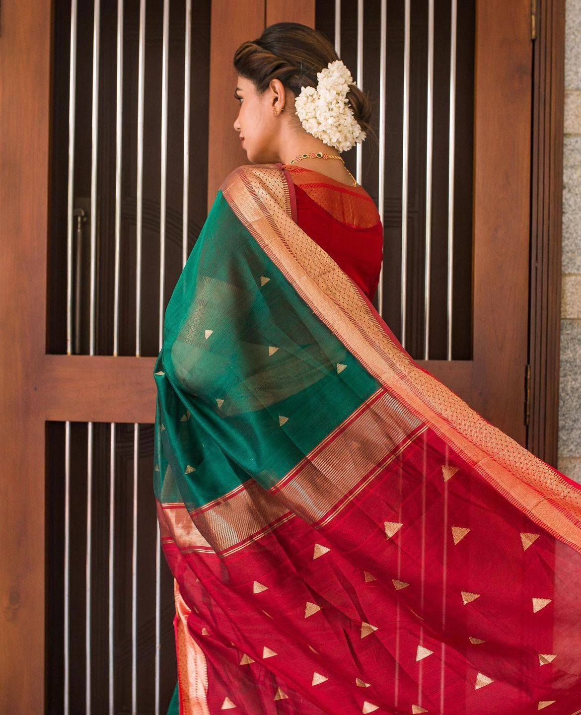 Nirvana Green Color Sarees
