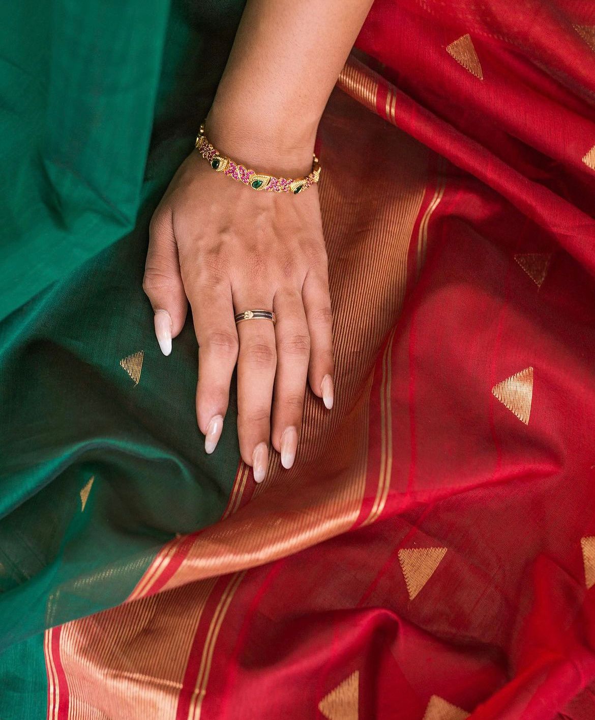 Nirvana Green Color Soft Lichi Silk Saree
