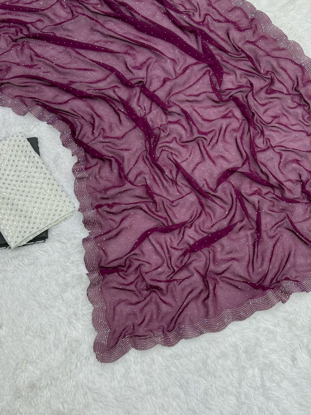 Purple Color Diamond Work 