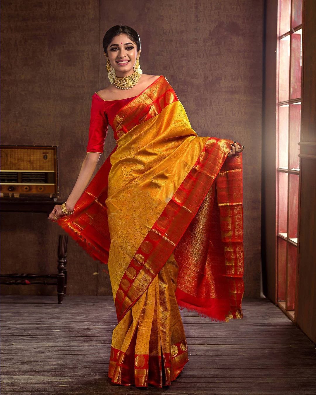 Mystical Yellow Color Banarasi Soft Silk Saree With Blouse Piece