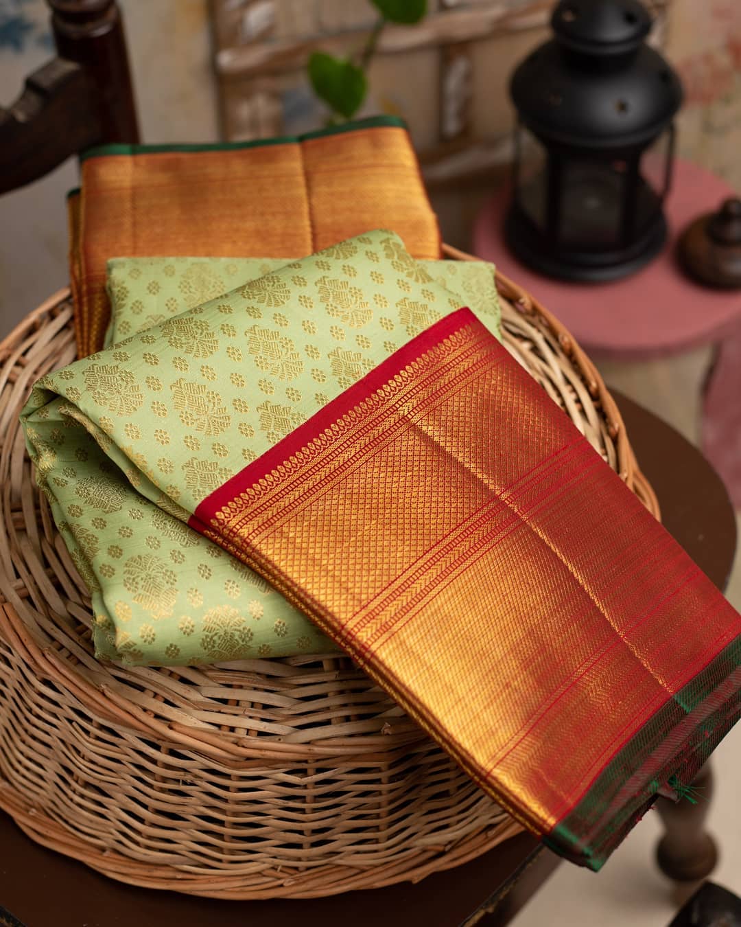 Ethereal Pista Color Banarasi Soft Silk Saree With Blouse Piece