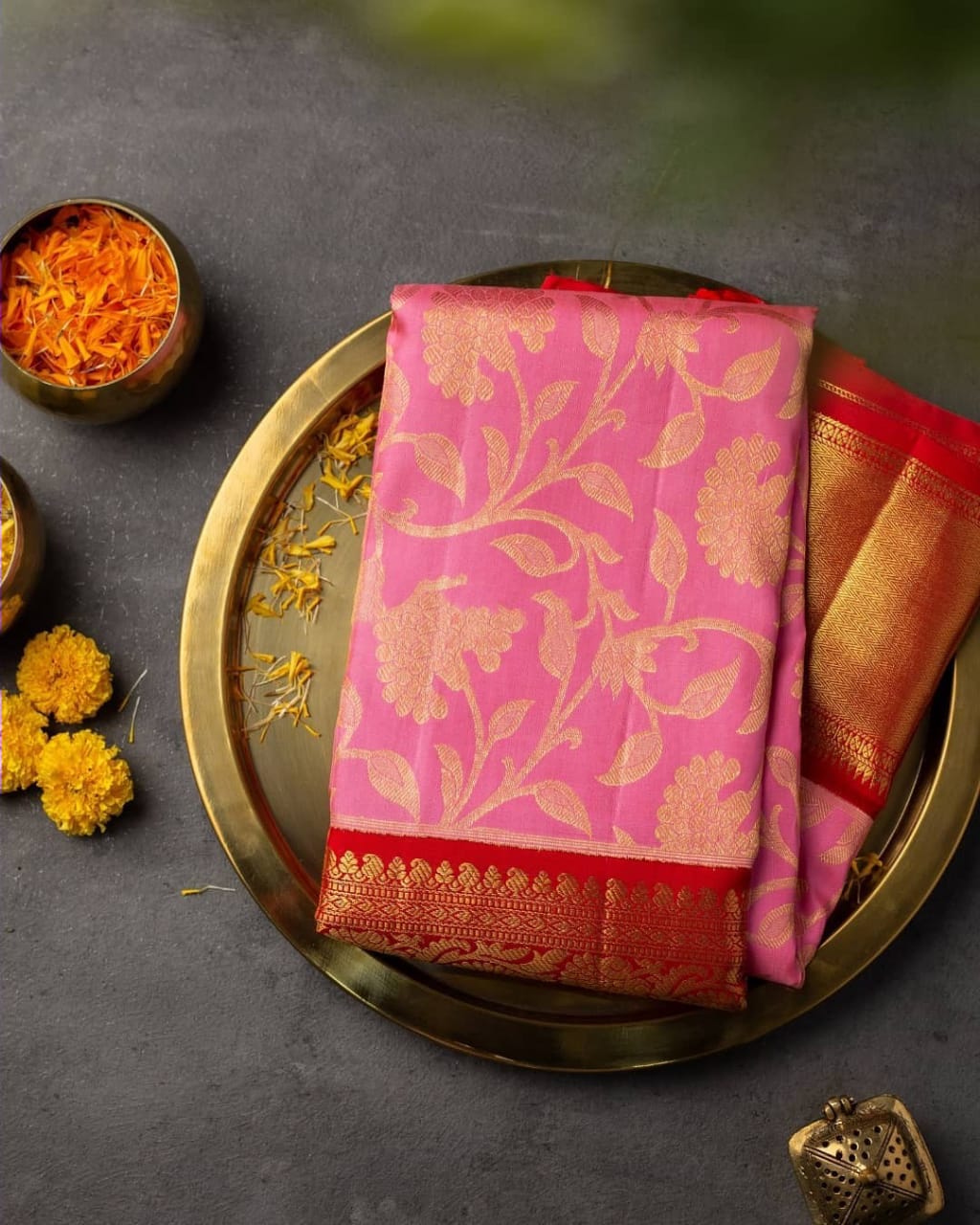 Radiant Pink Color Banarasi Soft Silk Saree With Blouse Piece