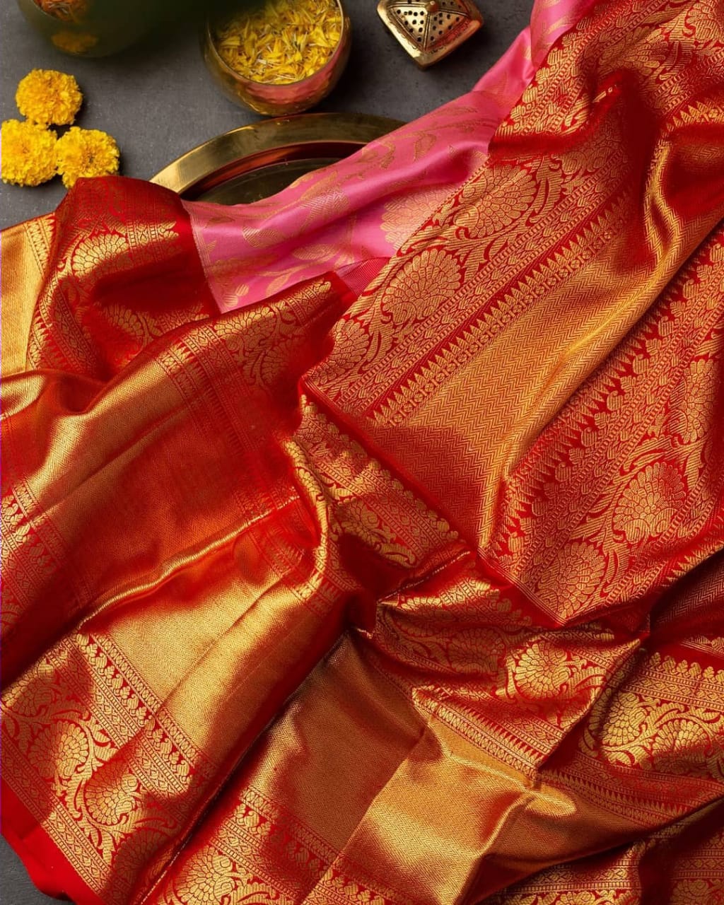 Radiant Pink Color Banarasi Soft Silk Saree With Blouse Piece