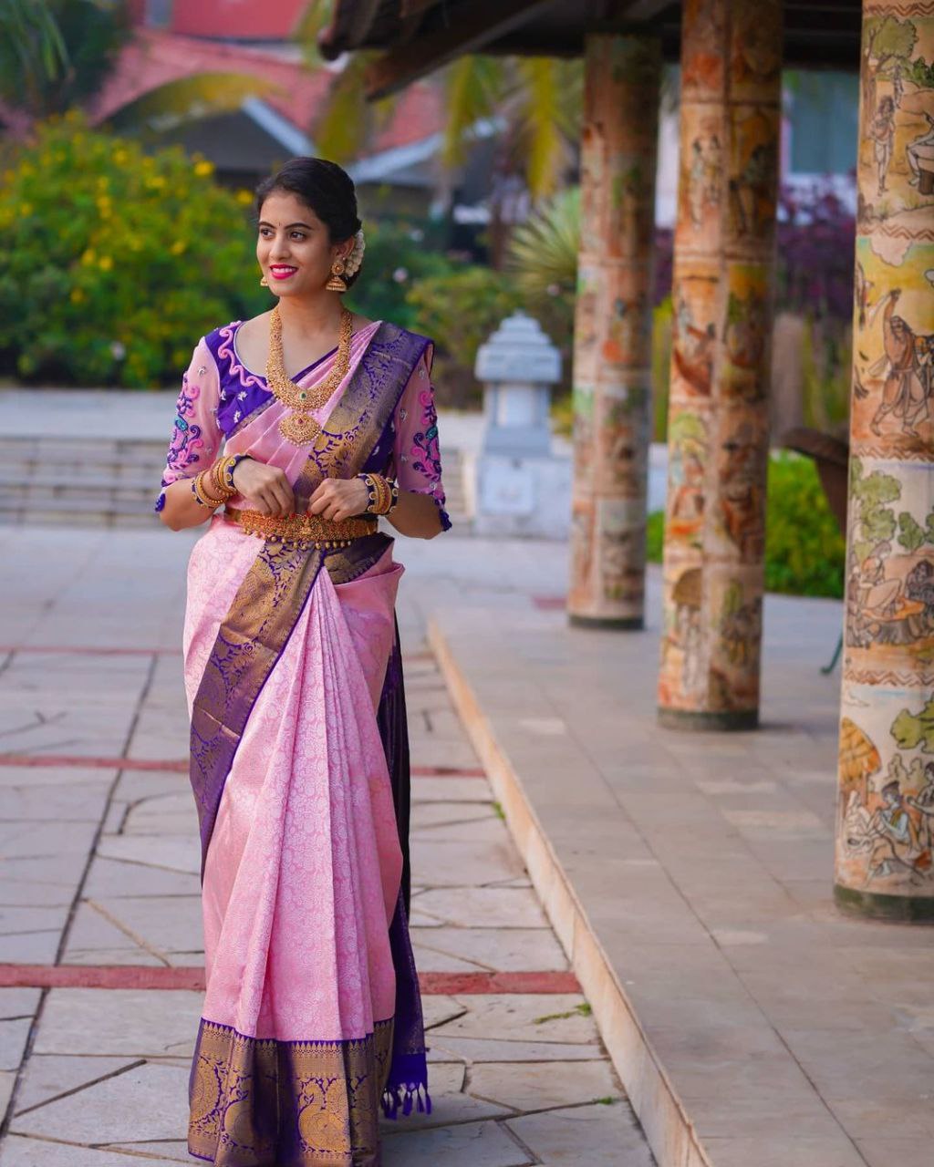 Luminous Pink Color Banarasi Soft Silk Saree With Blouse Piece