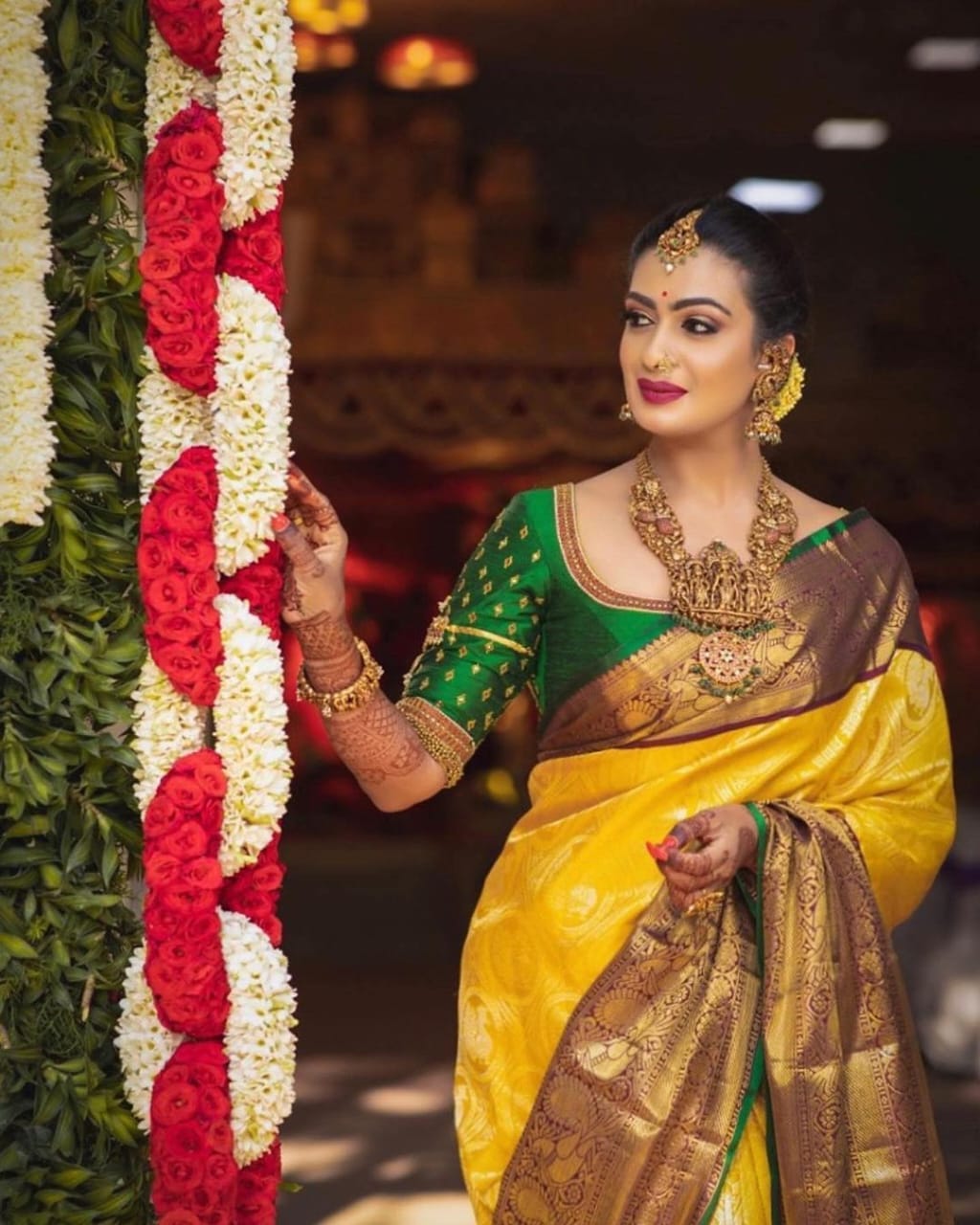 Divine Yellow Color Banarasi Soft Silk Saree With Blouse Piece