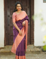 Wispy Purple Color Soft Lichi Silk Saree With Blouse Piece