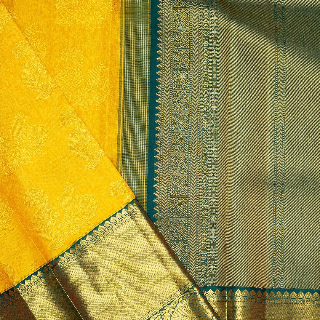 Utopian Yellow Color Banarasi Soft Silk Saree With Blouse Piece