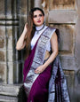 Charming Purple Color Banarasi Soft Silk Saree With Blouse Piece