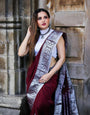 Regal Wine Color Banarasi Soft Silk Saree With Blouse Piece