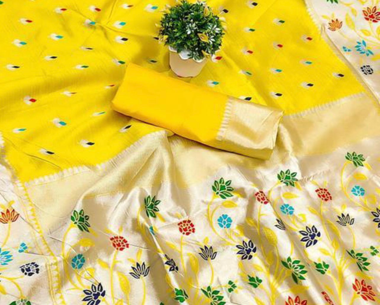Sublime Yellow Color Paithani Silk Saree 