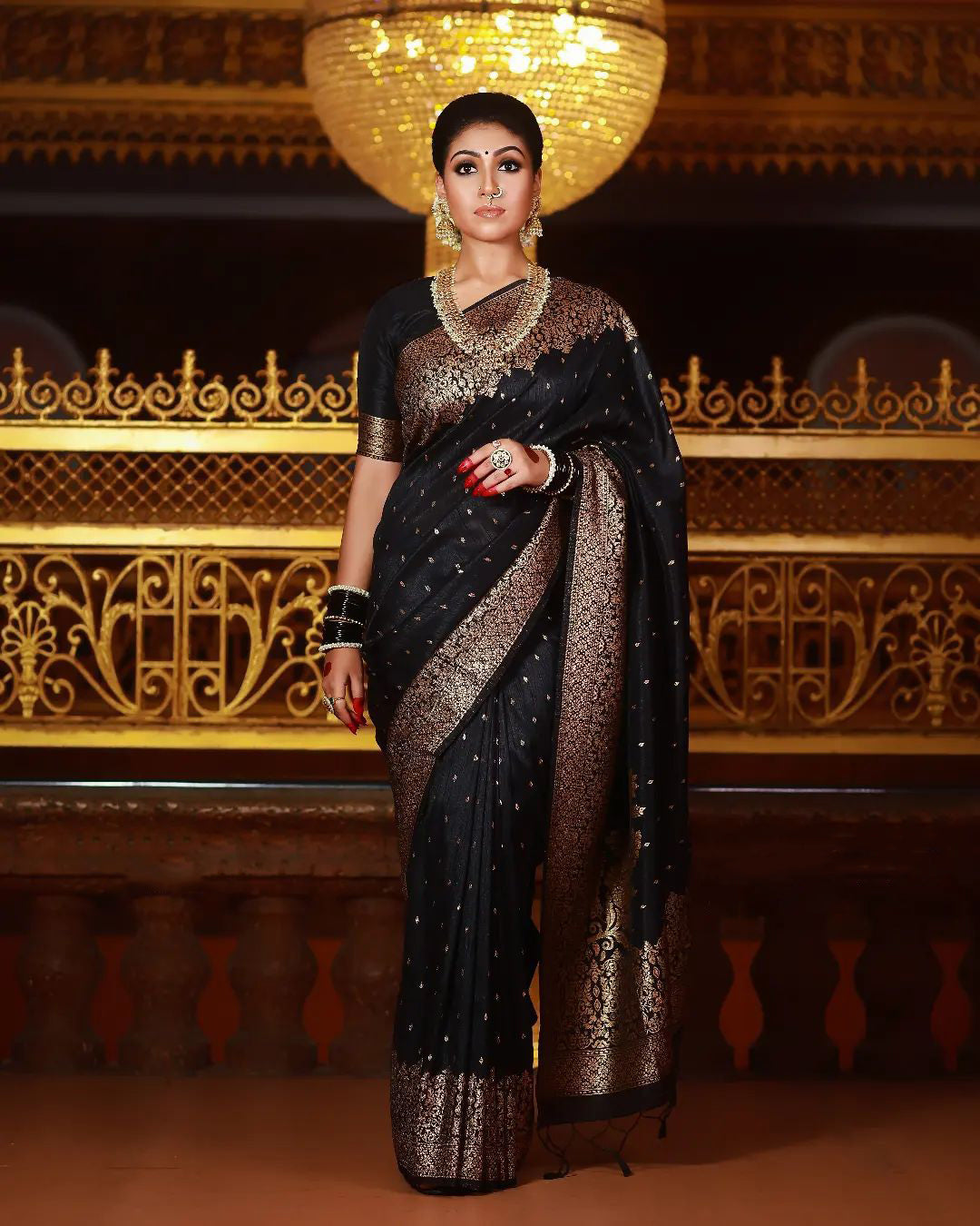 black banarasi silk blouse