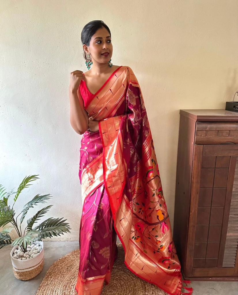 dark pink pattu sarees
