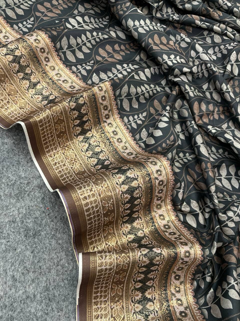 dola silk black saree