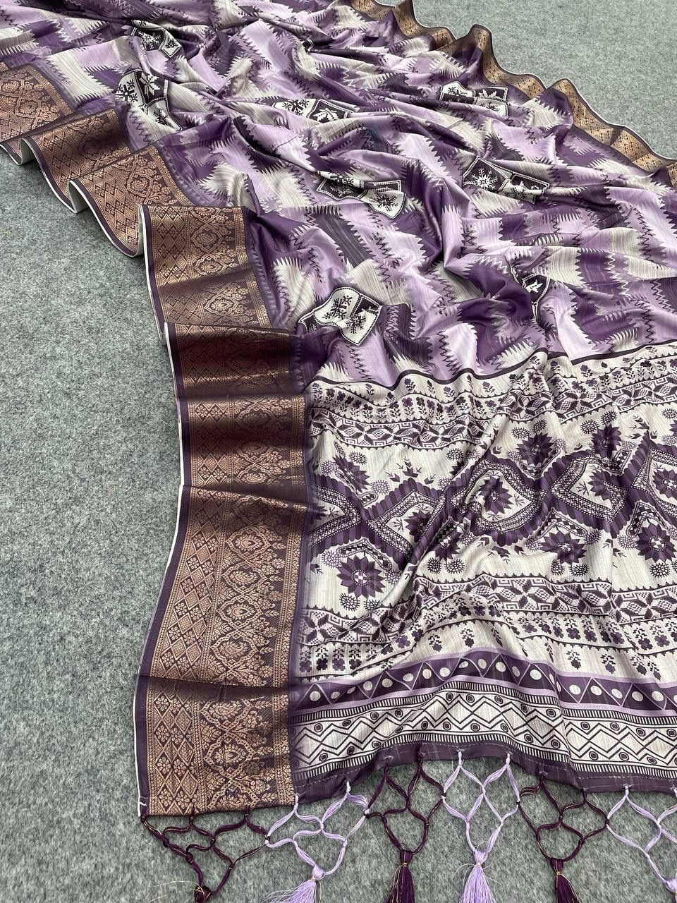 dola silk saree purple colour