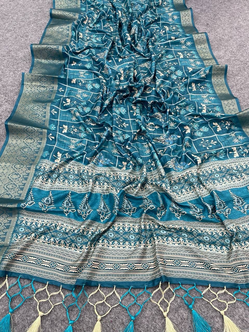 firozi color saree