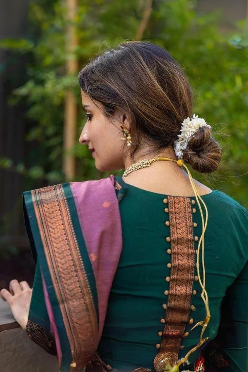 lavender colour soft silk saree