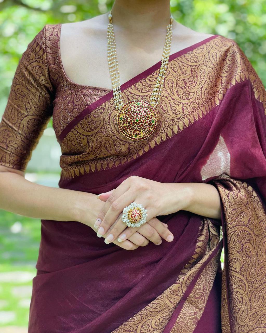 red wine colour saree