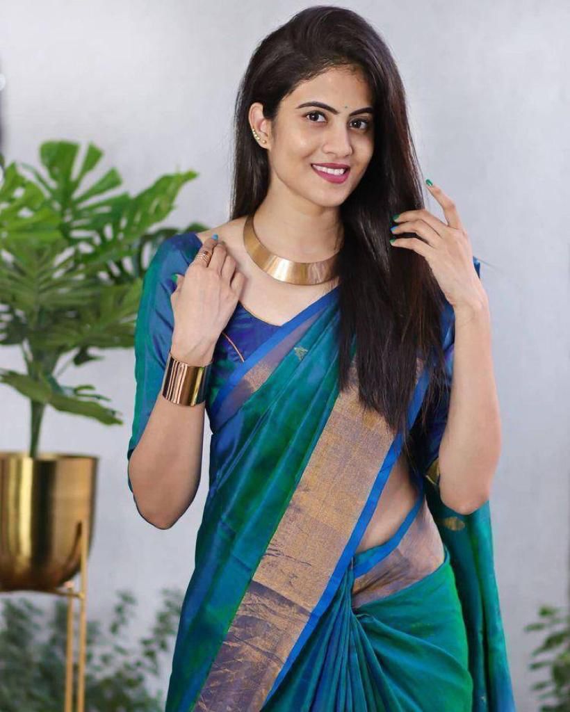 saree rama green color