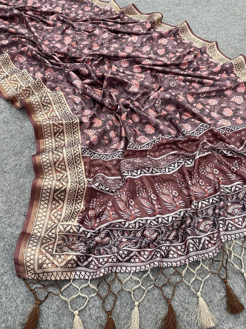 saree wine color 