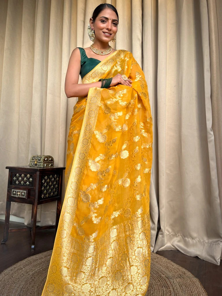 sarees yellow color
