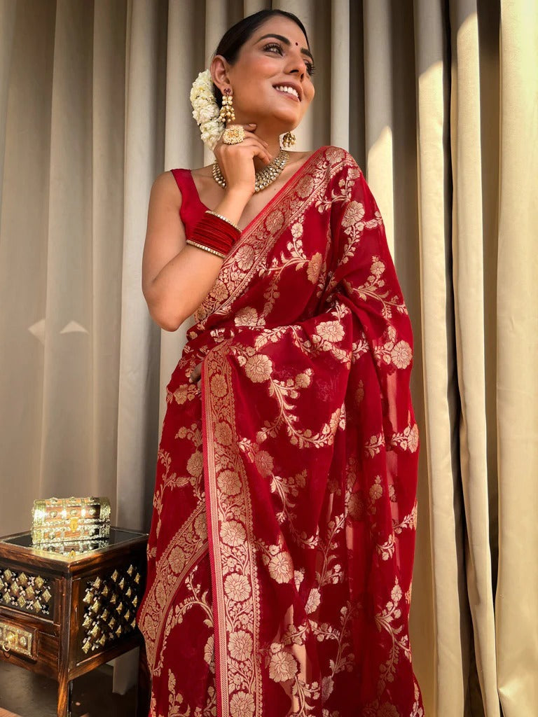silk saree red colour