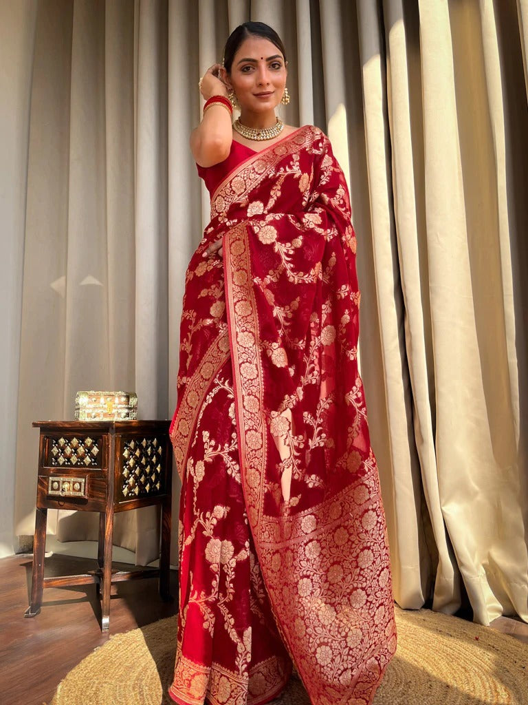 silk sarees red colour