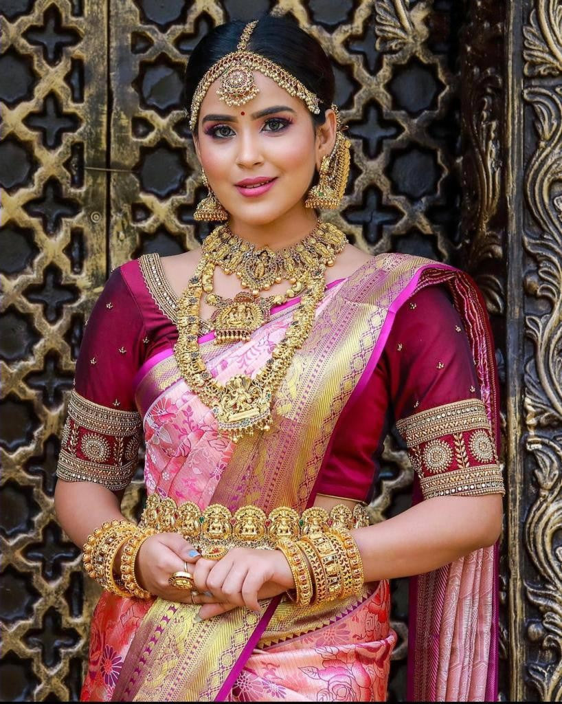 soft silk sarees pink colour
