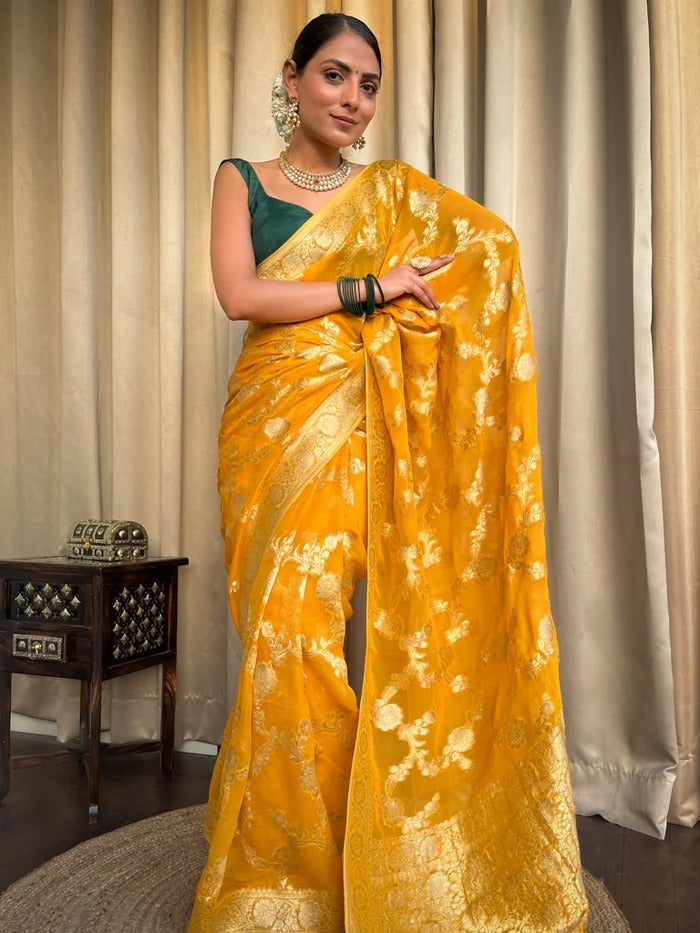 yellow color sarees